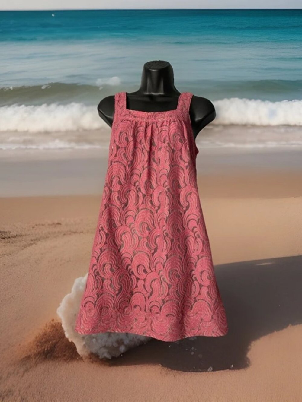 J Valdi Tank Blouse Sheer Dusty Rise Small Nylon Blend